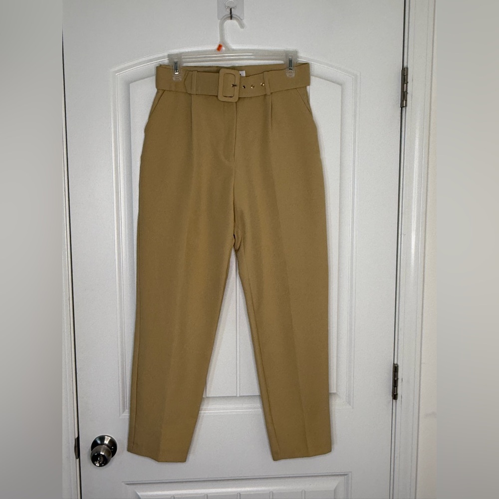 C.I. Castro Tan High-Waisted Trousers